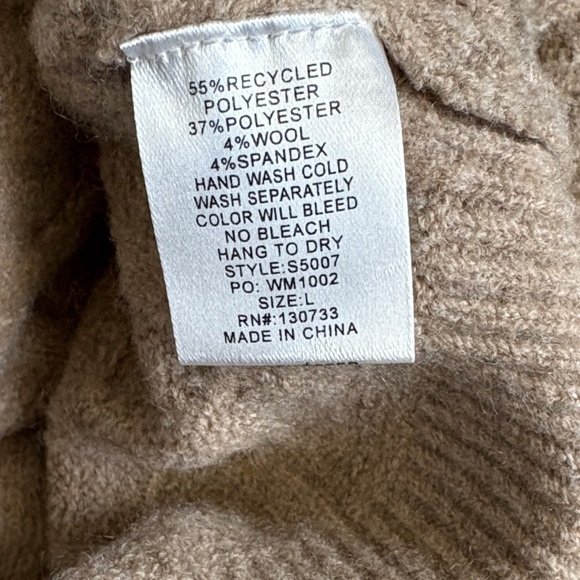 Tan Cable Knit Cardigan Sweater - Picture 3 of 5